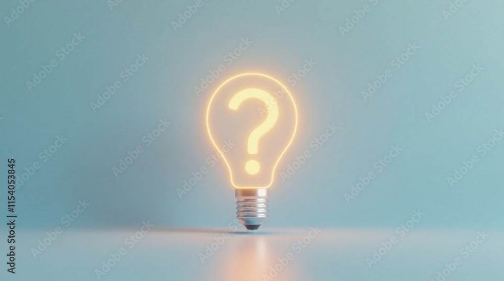 Illuminated Inquiry A Glowing Question Mark Inside a Lightbulb Representing the Search for Answers and Solutions Illuminated Inquiry A Glowing Question Mark Inside a Lightbulb Representing the Search for Answers and Solutions