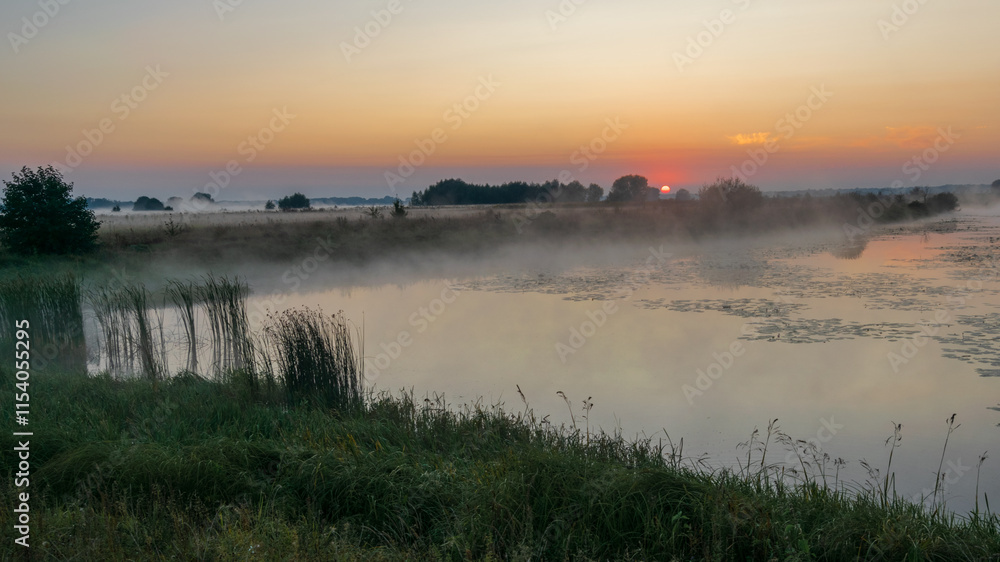 Fototapeta premium sunrise over the river