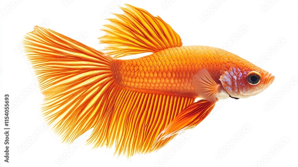 Fototapeta premium Stunning Halfmoon Betta Fish in Vibrant Orange