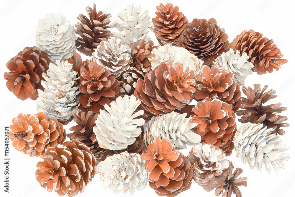 Collection of Various Pinecones in Natural and Painted Colors for Seasonal Decoration and Crafting Projects Collection of Various Pinecones in Natural and Painted Colors for Seasonal Decoration and Crafting Projects