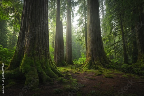 Wallpaper Mural Majestic Ancient Forest: A Lush Oasis of Majestic Trees and Verdant Moss Torontodigital.ca