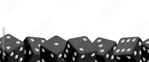 Dice seamless pattern. Frame of dice.Vector realistic illustration