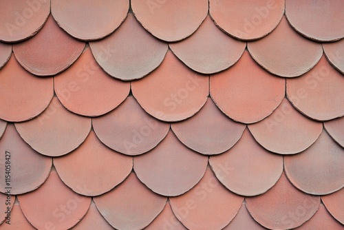 A Stunning Architectural Detail: Close-up View of a Fish-Scale Roof photo