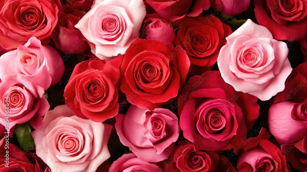 Obraz premium Vibrant assortment of blooming roses in various shades showcasing the beauty of garden flowers and their romantic appeal.