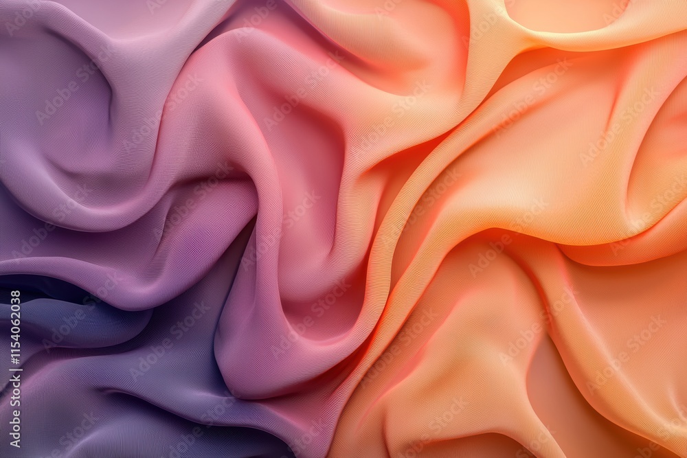 Fototapeta premium Colorful Abstract Fabric Texture With Smooth Waves And Patterns