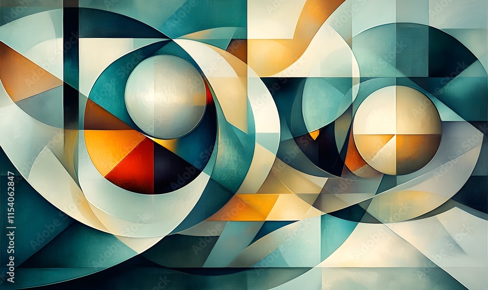 Obraz premium Abstract Composition of Spheres and Shapes in a Modern Design