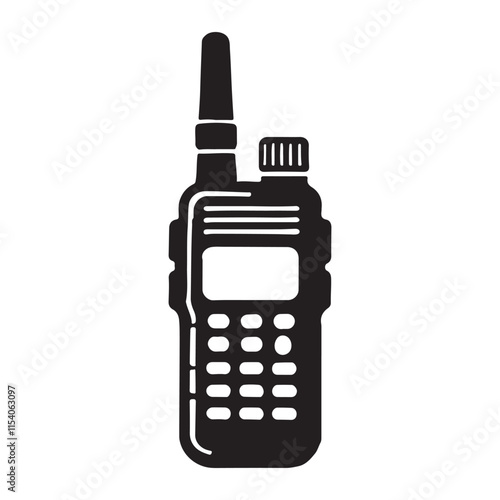 Walkie Talkie Silhouette Vector Illustration for Communication Designs