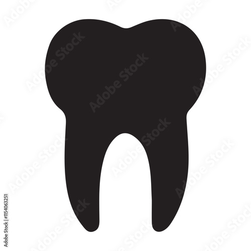 Silhouette Illustration of a Single Tooth