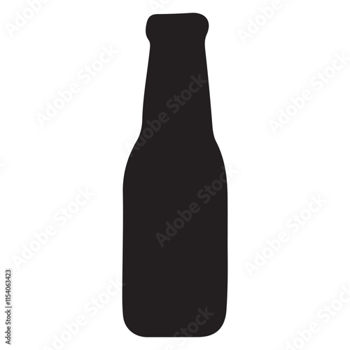 Classic Beer Bottle Silhouette Vector Illustration for Brewery Designs