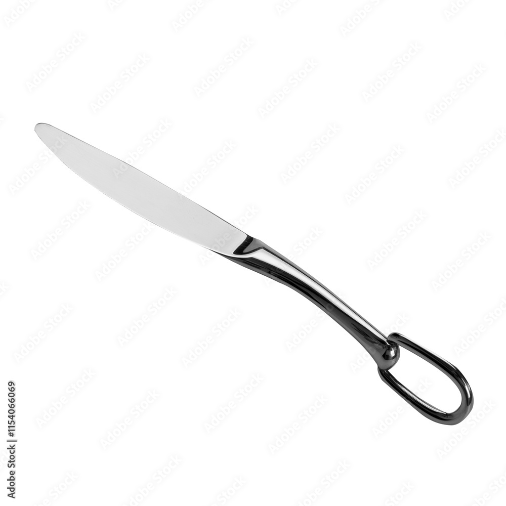 Fototapeta premium Stainless steel cutler on white background 