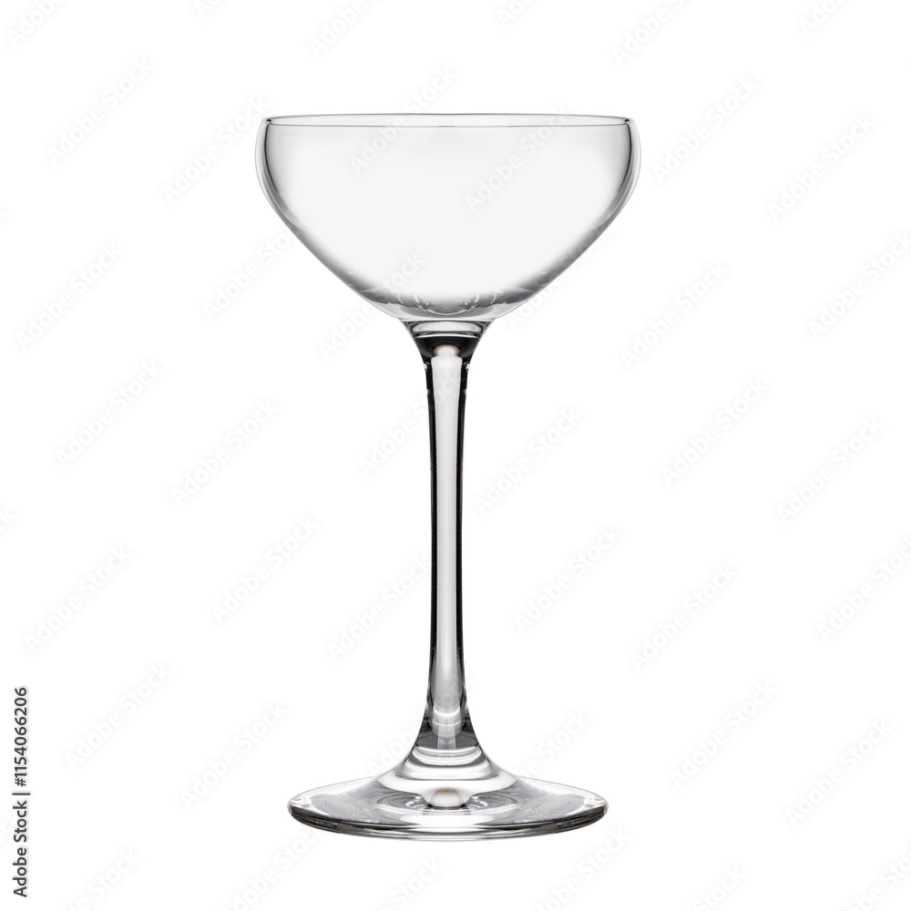 Empty clear coctail glass on white background
Empty clear coctail glass on white background