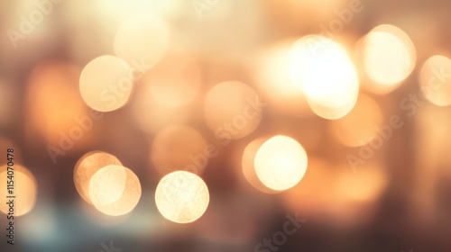 Blurred bright glowing lights of district in megapolis under dusk sky in evening on blurred background