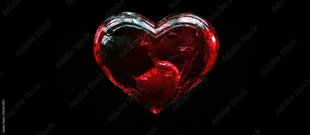 Red heart symbolizing love and affection gleaming against a dark backdrop perfect for romantic themes and heartfelt designs Red heart symbolizing love and affection gleaming against a dark backdrop perfect for romantic themes and heartfelt designs