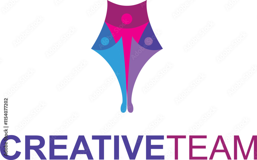 creative pen team logo design creative pen team logo design