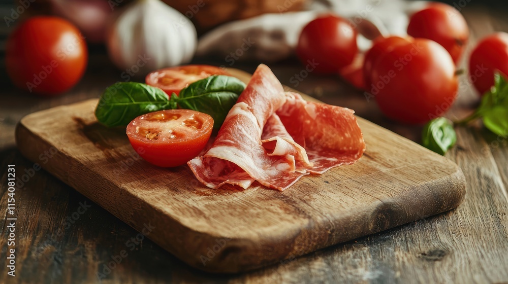 Fresh Ingredients for Culinary Delight with Tomatoes and Meat Fresh Ingredients for Culinary Delight with Tomatoes and Meat