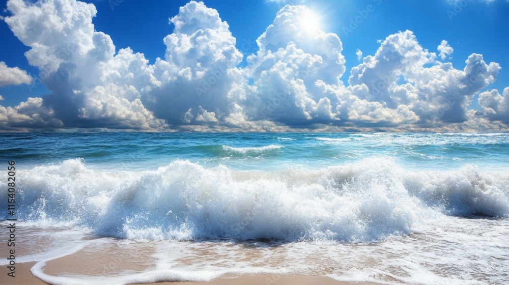 Breathtaking Coastal Landscape with Waves and Cloudy Sky at Sunset Creating a Serene and Inviting Atmosphere for Nature Enthusiasts and Ocean Lovers Breathtaking Coastal Landscape with Waves and Cloudy Sky at Sunset Creating a Serene and Inviting Atmosphere for Nature Enthusiasts and Ocean Lovers
