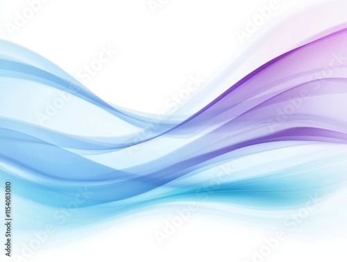 Wallpaper Mural Abstract flowing waves in blue and purple tones on a white background Torontodigital.ca