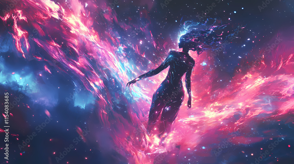 Electrifying cosmic burst of glowing radiance and luminous illumination. Galvanic. Illustration Electrifying cosmic burst of glowing radiance and luminous illumination. Galvanic. Illustration