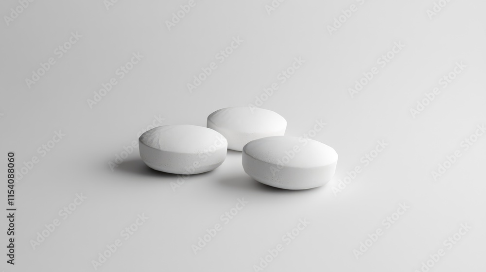 Pills arranged on a minimalist studio background showcasing their modern design and simplicity for pharmaceutical or health-related concepts Pills arranged on a minimalist studio background showcasing their modern design and simplicity for pharmaceutical or health-related concepts