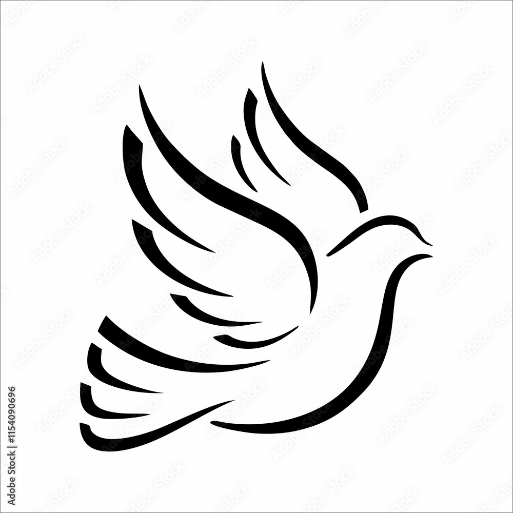 Elegant PIGEON logo symbolizing peace Elegant PIGEON logo symbolizing peace