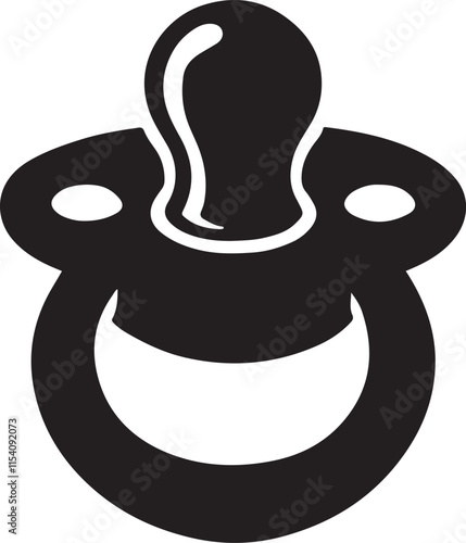 baby pacifier silhouette design vector art illustration.