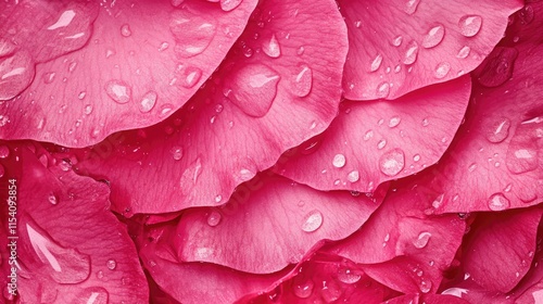 Close-up of pink camellia petals with water droplets showcasing texture and vibrant colors enhanced for artistic effect.