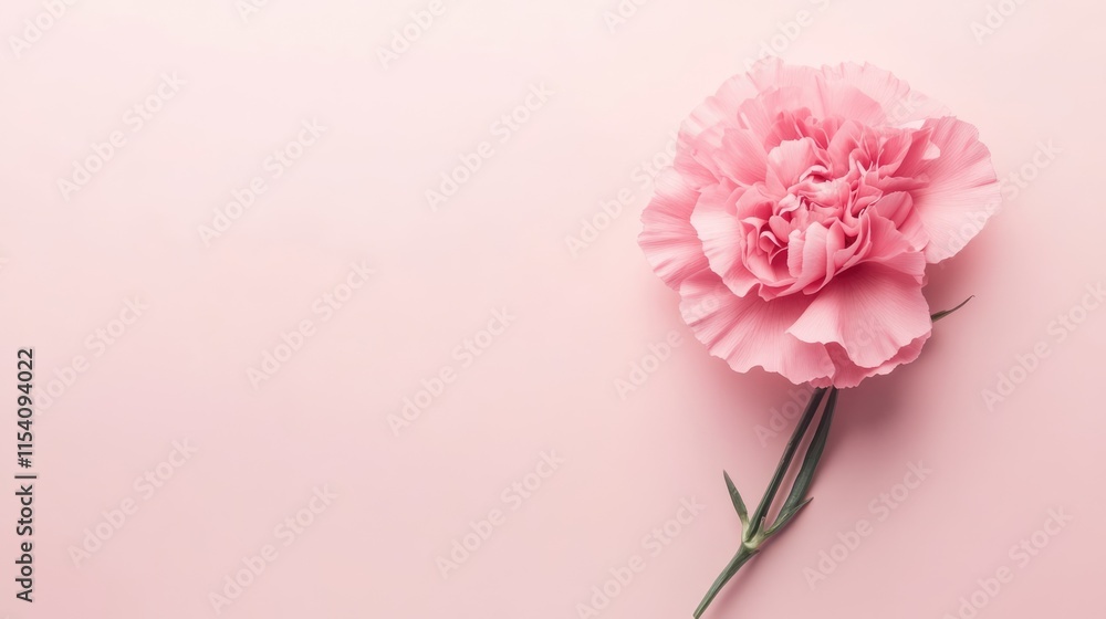 Delicate pink carnation flower isolated on soft pastel background showcasing natural beauty and elegance in floral arrangements. Delicate pink carnation flower isolated on soft pastel background showcasing natural beauty and elegance in floral arrangements.