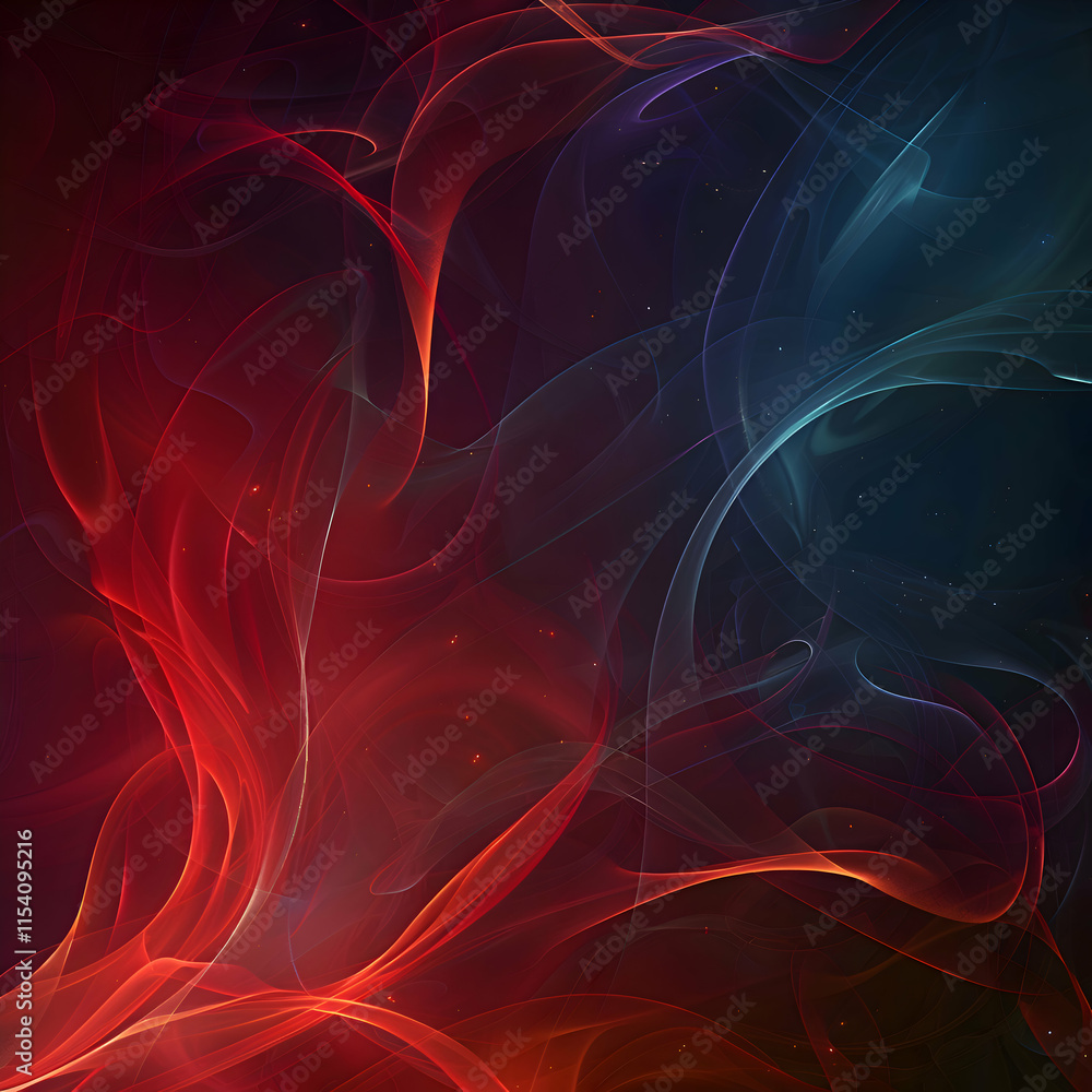 Obraz premium Abstract Red and Blue Glowing Lines Art