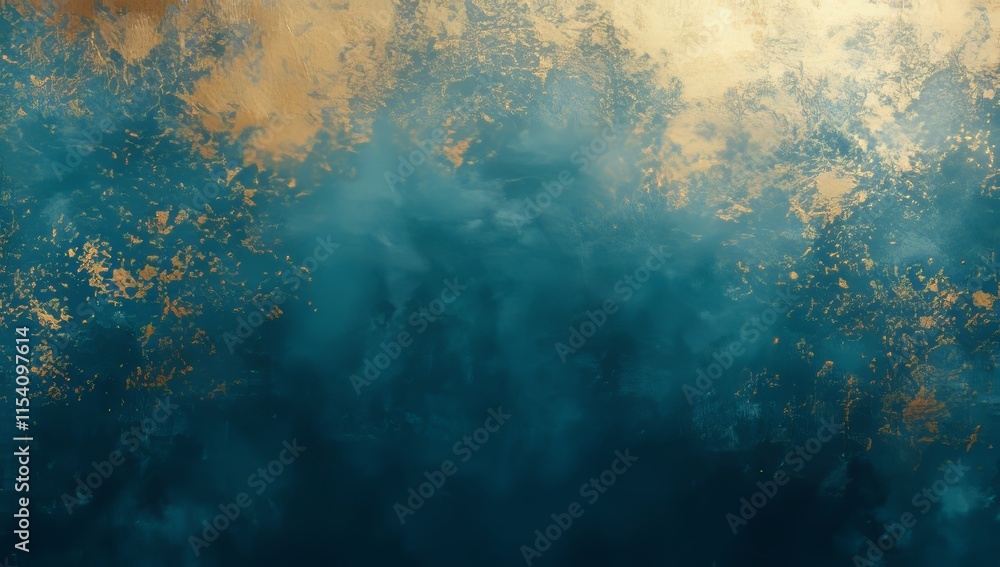 Obraz premium Abstract Art Featuring a Blend of Dark Teal and Gold Colors Creating a Textured Background Suitable for Various Design Projects
