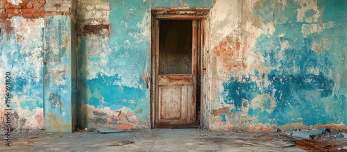 Neglected interior of an abandoned house showcasing decay and the impact of depopulation on community structures and environments photo