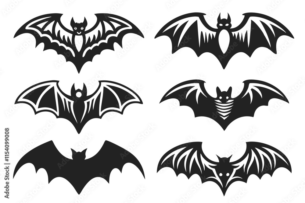 Fototapeta premium set of bats vector illustration