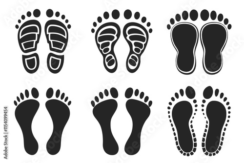 set of foot prints vector