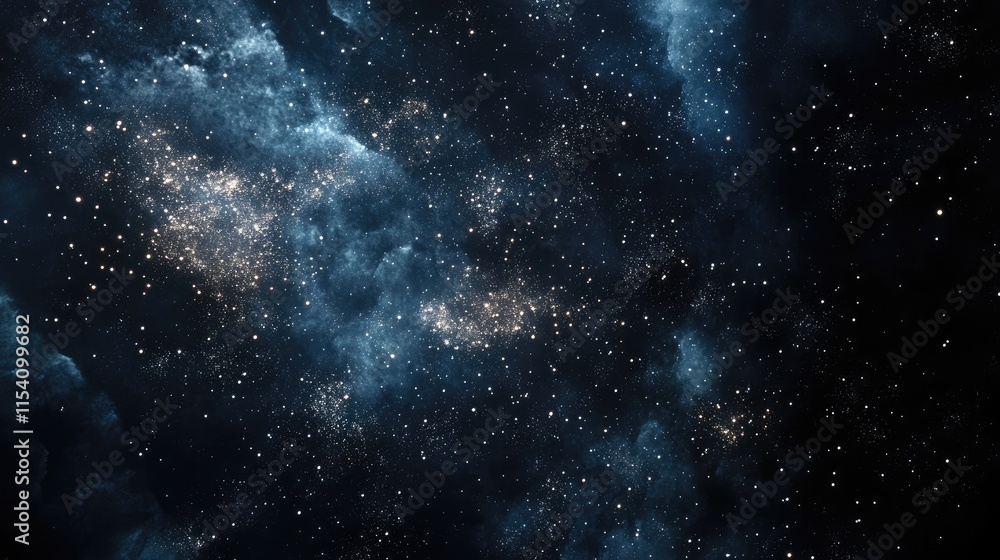 Starry night sky with dispersed stars and cosmic clouds creating a mesmerizing celestial background for various themes and projects Starry night sky with dispersed stars and cosmic clouds creating a mesmerizing celestial background for various themes and projects