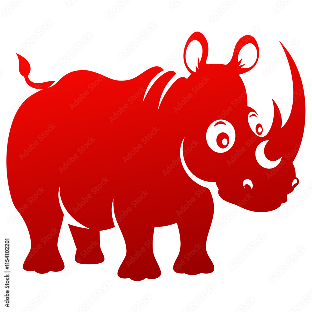 Fototapeta premium illustration of a cartoon rhino