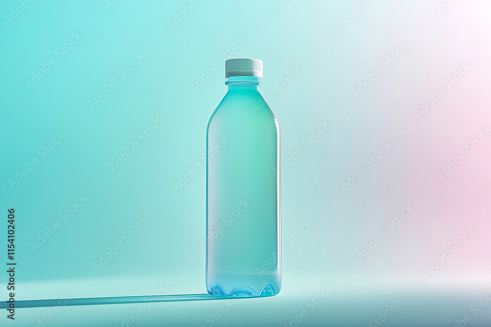 Innovative plant-based plastic bottle with sleek design isolated on a gradient background emphasizing sustainability Innovative plant-based plastic bottle with sleek design isolated on a gradient background emphasizing sustainability