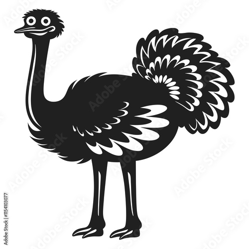 ostrich cartoon isolated on white