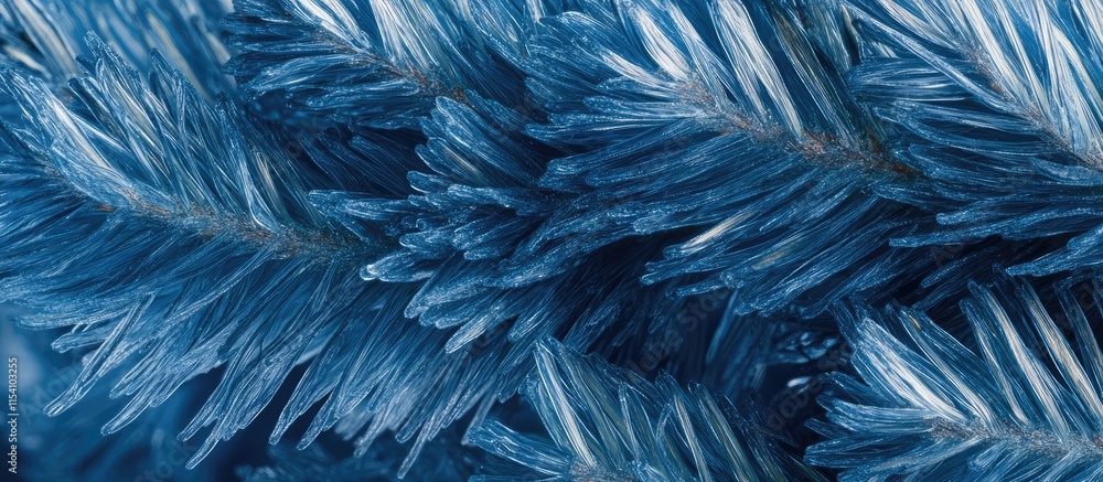 Close-up view of Noble Fir branches showcasing detailed blue needles and textures against a blurred background for nature and botanical themes Close-up view of Noble Fir branches showcasing detailed blue needles and textures against a blurred background for nature and botanical themes