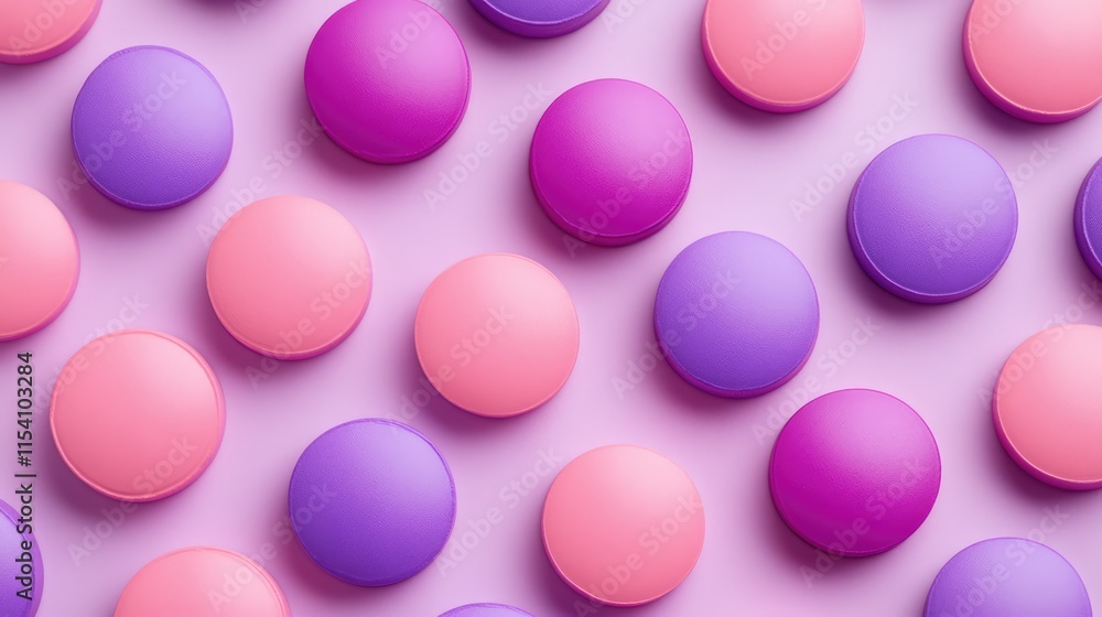 Bilayer Pink and Purple Tablets Arranged on a Surface for Nutritional Supplement Visuals Bilayer Pink and Purple Tablets Arranged on a Surface for Nutritional Supplement Visuals