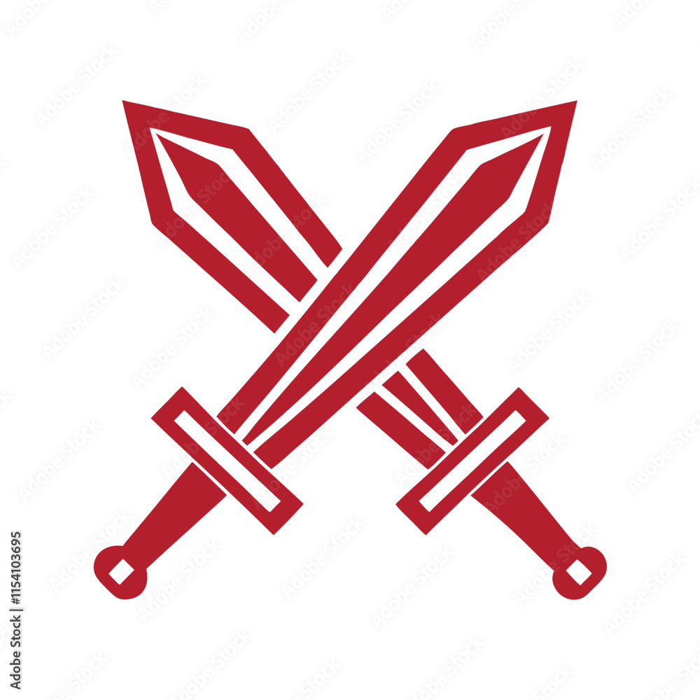 Crossed Swords Icon Vector Design. Crossed Swords Icon Vector Design.