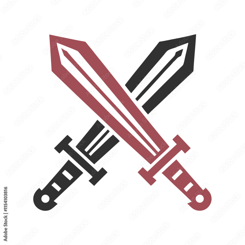 Crossed Swords Icon Vector Design. Crossed Swords Icon Vector Design.