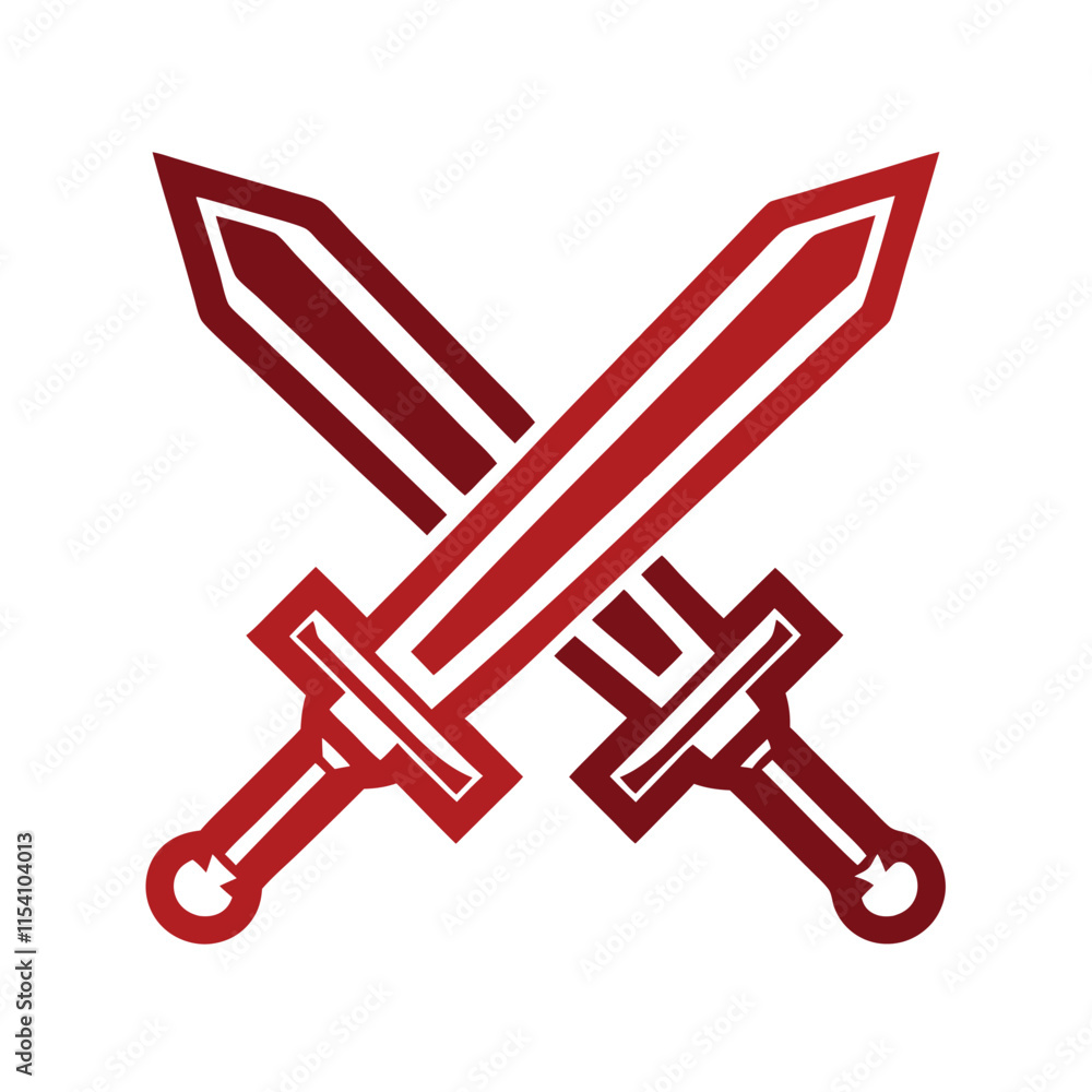 Crossed Swords Icon Vector Design. Crossed Swords Icon Vector Design.