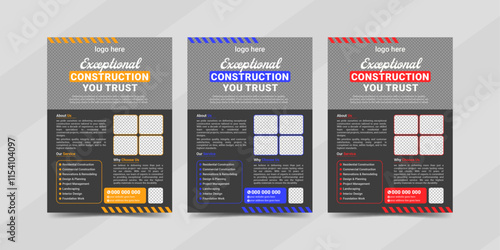 Corporate creative colorful business flyer template design set, abstract business flyer, vector template design or business poster template design