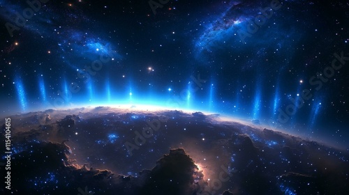 Wallpaper Mural Abstract Space Scene with Celestial Rays Torontodigital.ca