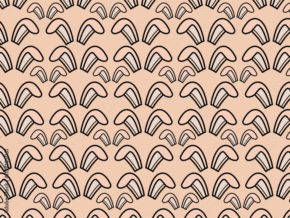 Rabbit ears pattern with bunny illustration Rabbit ears pattern with bunny illustration