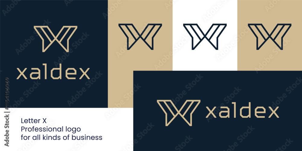 Abstract Letter X Logo Shaped Like a Geometric Butterfly Abstract Letter X Logo Shaped Like a Geometric Butterfly