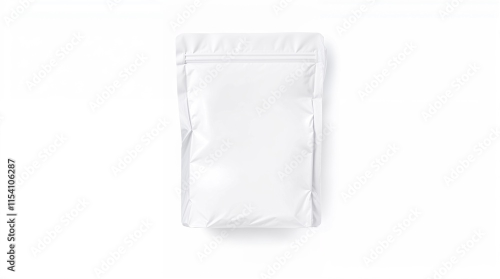 Glossy pouch template, blank white, isolated on white, lit by strong hard light, creating direct harsh shadows. Glossy pouch template, blank white, isolated on white, lit by strong hard light, creating direct harsh shadows.