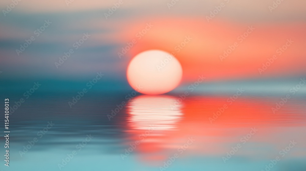 Softly blurred sunrise over tranquil waters with vibrant hues reflecting on the surface creating a calming and serene atmosphere. Softly blurred sunrise over tranquil waters with vibrant hues reflecting on the surface creating a calming and serene atmosphere.