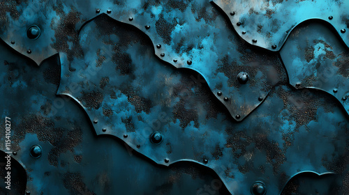 Acid oxidizes metal surfaces to create some corrosion effect or rustic finish with blue metal surfaces. this effect is well-known and widely used in industrial architecture. Galvanic. Illustration