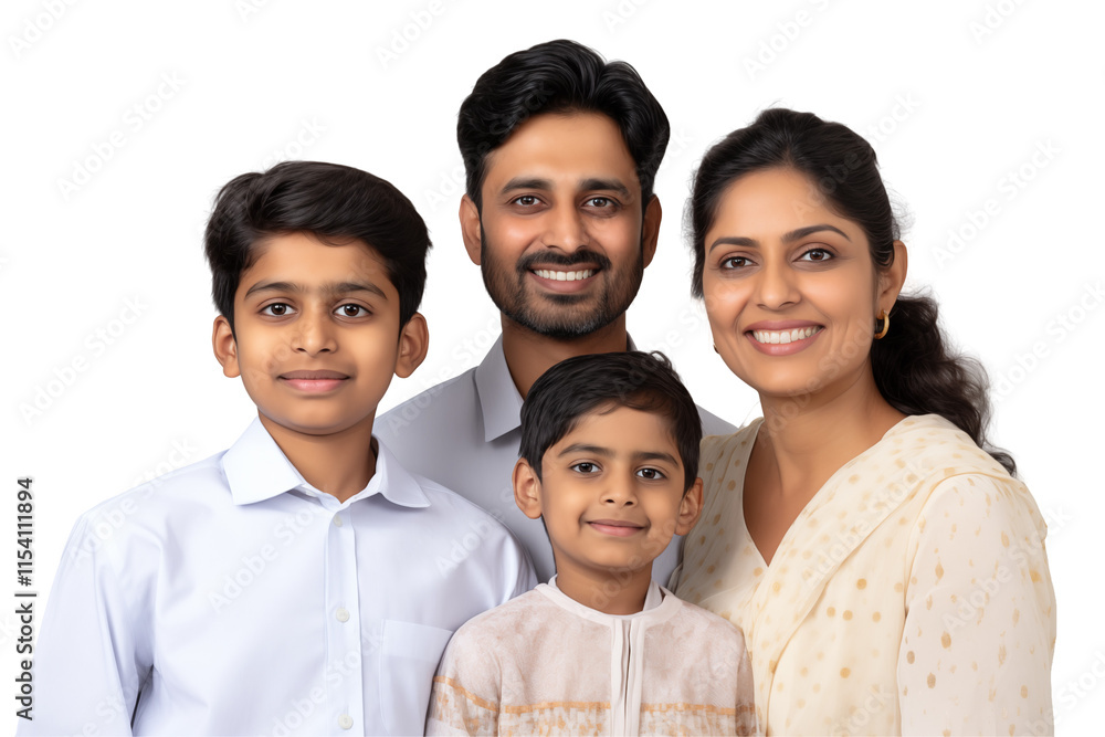 Portrait of a Smiling Indian Family on Transparent Background - Perfect Illustration for Creative Projects, Advertisements, Cultural Content, or Campaigns Celebrating Traditions and Family Unity. Png. Portrait of a Smiling Indian Family on Transparent Background - Perfect Illustration for Creative Projects, Advertisements, Cultural Content, or Campaigns Celebrating Traditions and Family Unity. Png.