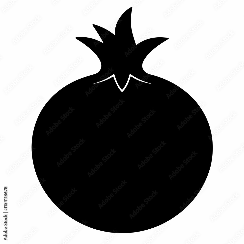 Pomegranate black silhouette vector Pomegranate black silhouette vector